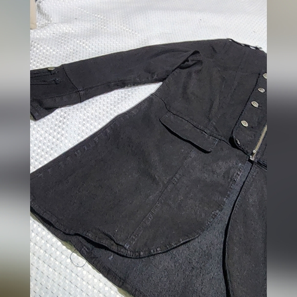 DIANE GILMAN EUC WOMEN'S SIZE XL STRETCH DENIM GOTH STYLE JACKET COAT - Picture 2 of 10